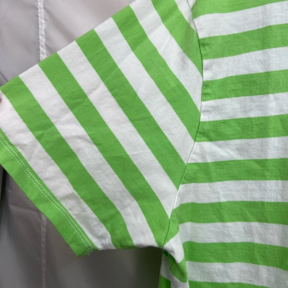 Vintage GUESS Los Angeles men’s green white striped embroidered casual‎ shirt L - Picture 2 of 9